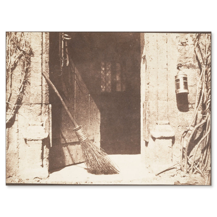 William Henry Fox Talbot, The Open Door, 1844 - the complete salted paper print shown flat on white