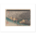 The 50 × 40 cm giclée print of Hiroshige's Shōno at original size, unframed, shown flat with its white border
