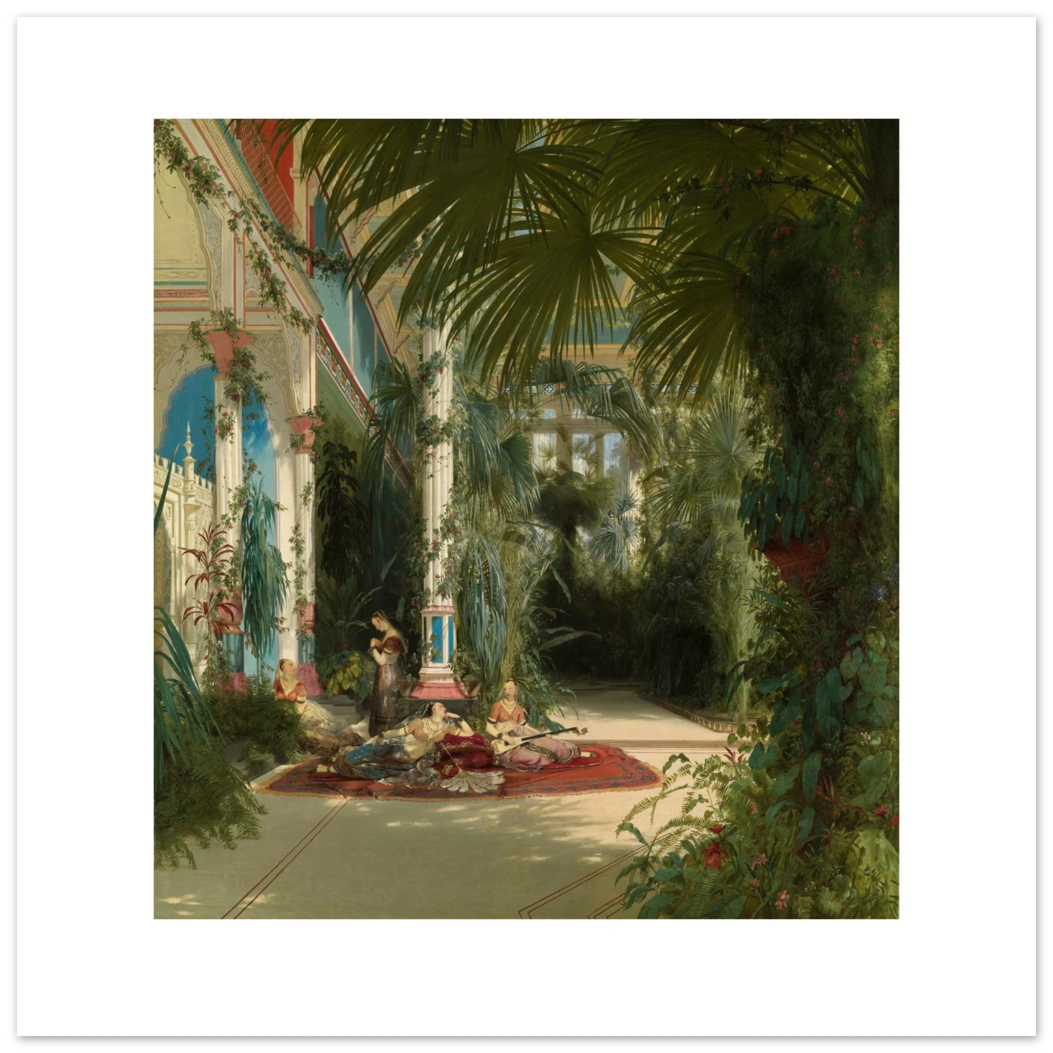 Blechen's Palm House as a 70 × 70 cm fine art poster, unframed, shown flat against a light grey wall