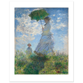 Monet's Woman with a Parasol as a 40 × 50 cm fine art poster, unframed, shown flat against a light grey wall