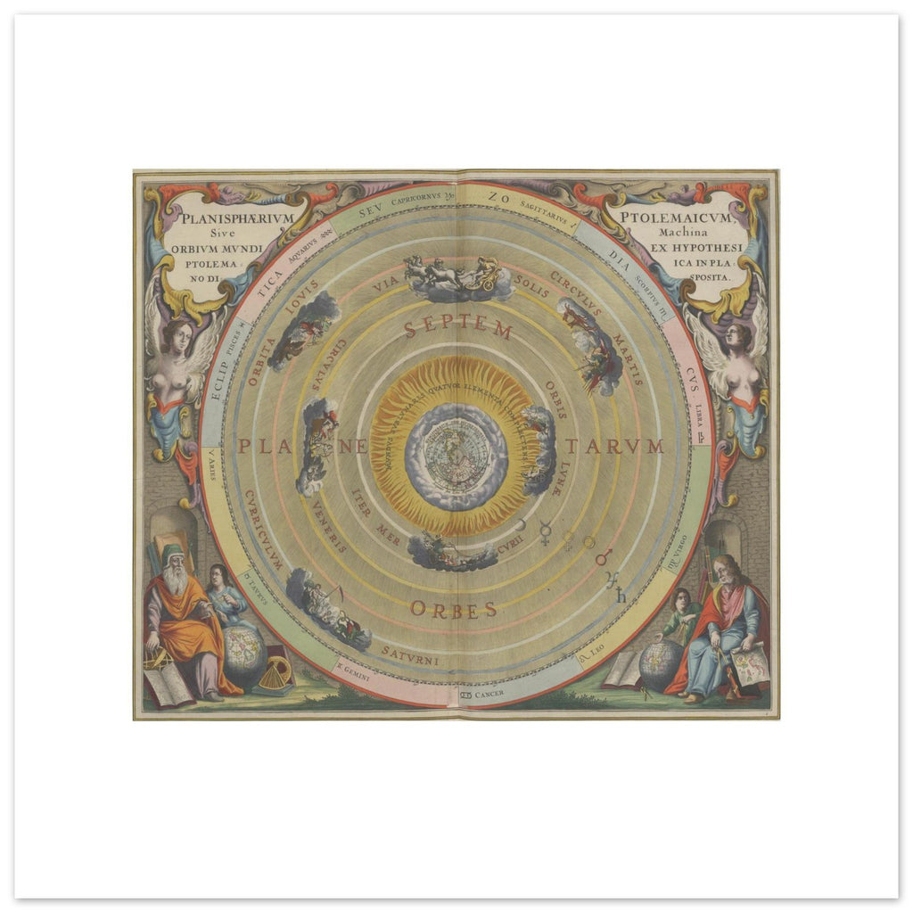 Andreas Cellarius, Planisphaerium Ptolemaicum, 1661 — giclée print on the 70 × 70 cm sheet, the plate at original size