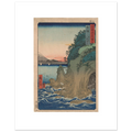 Hiroshige's Caves at Enoshima as a 40 × 50 cm fine art poster, unframed, shown flat against a light grey wall