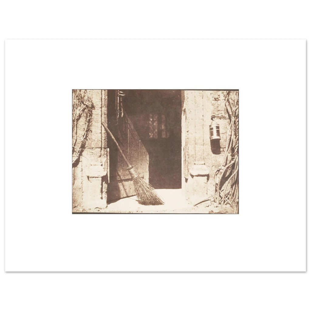 The 35 x 27 cm sheet lying flat, The Open Door printed at original size with white margins