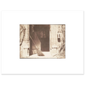 The 35 x 27 cm sheet lying flat, The Open Door printed at original size with white margins