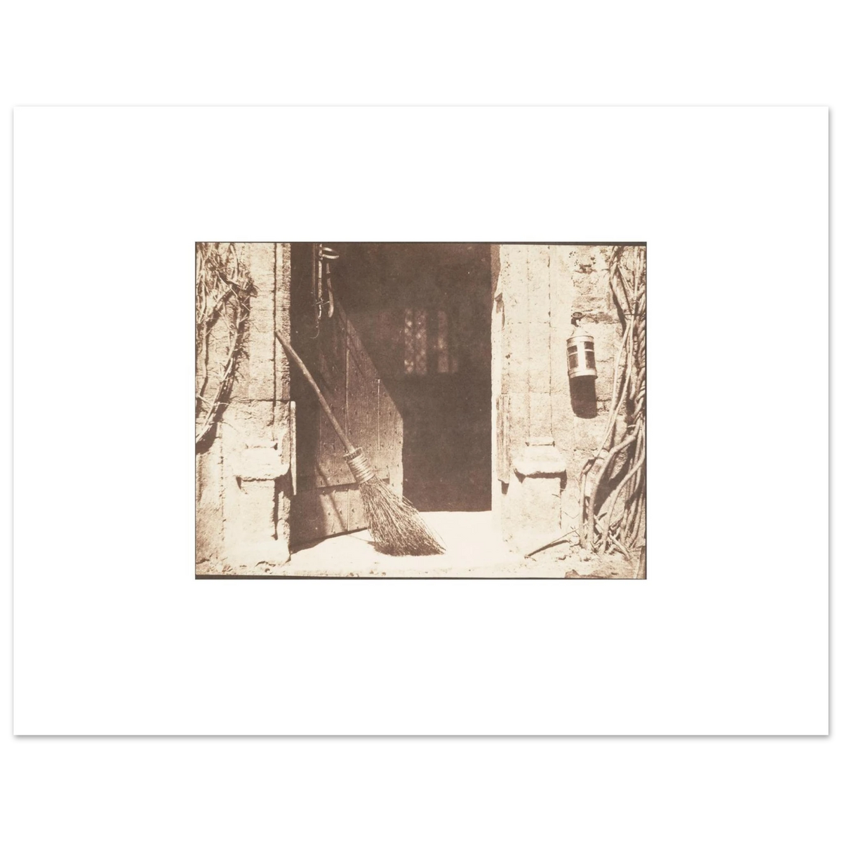 The 35 x 27 cm sheet lying flat, The Open Door printed at original size with white margins