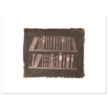 The 40 x 30 cm sheet lying flat, A Scene in a Library printed at original size with wide white margins