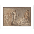 Lips's Odysseus at the Gates of Hades as a 70 × 50 cm fine art poster, unframed, shown flat against a light grey wall