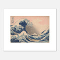 The 50 × 40 cm giclée print of Hokusai's Great Wave, unframed, shown flat with its white border