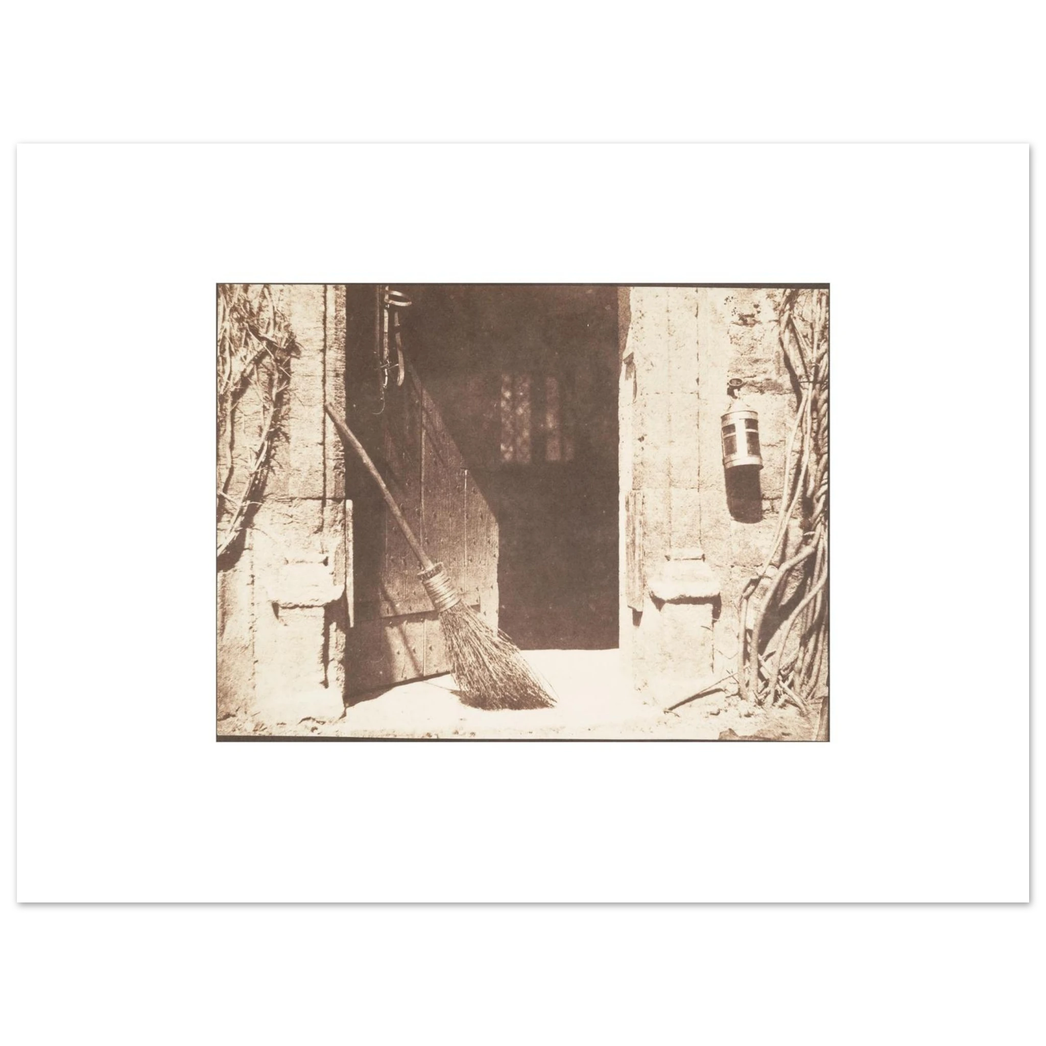 The 40 x 30 cm sheet lying flat, The Open Door enlarged 1.25 times with white margins