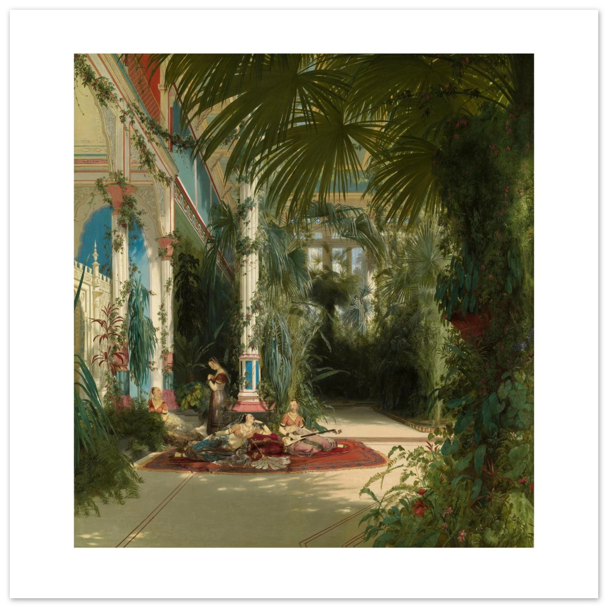 Blechen's Palm House as a 50 × 50 cm fine art poster, unframed, shown flat against a light grey wall