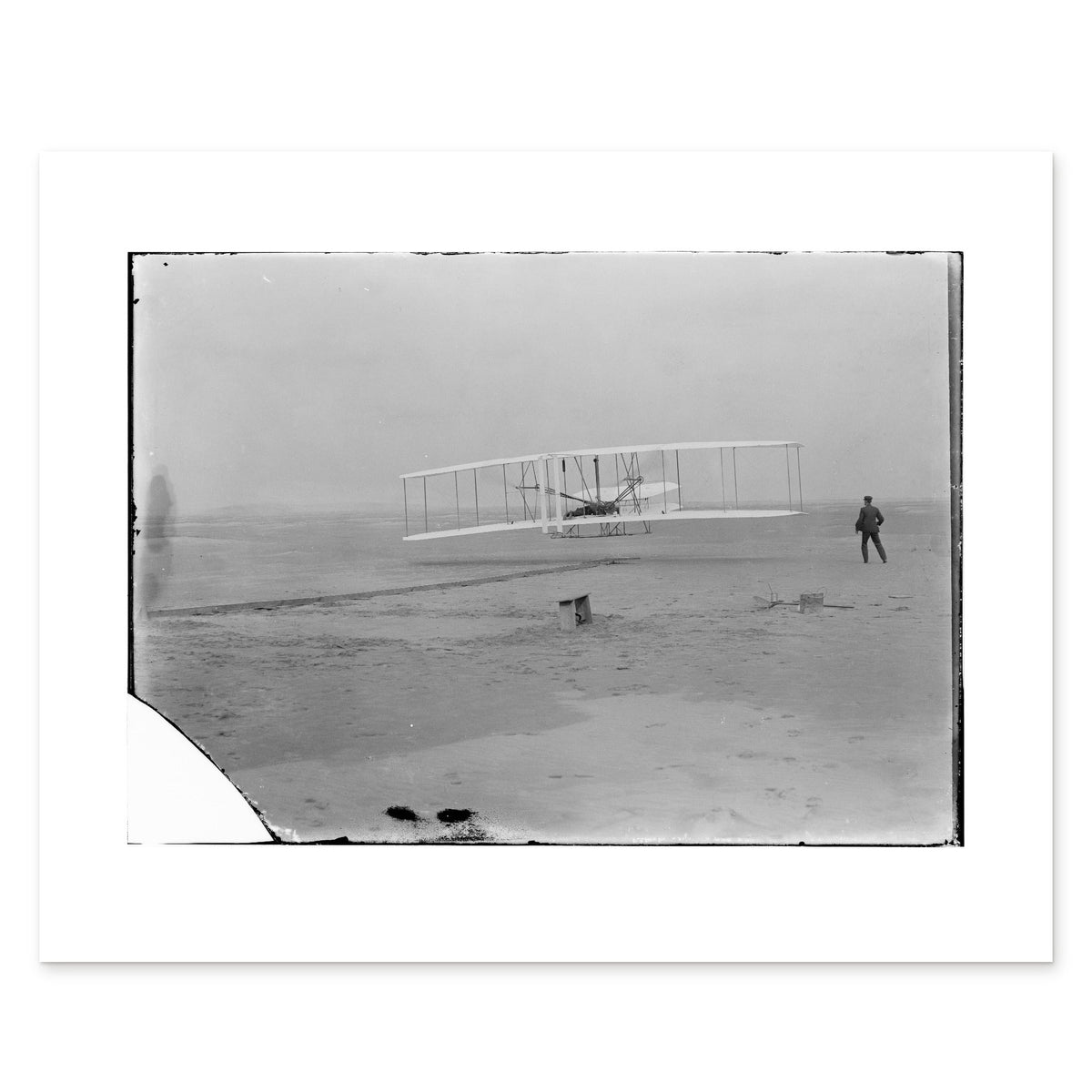 The 50 × 40 cm giclée print of the first flight, unframed, shown flat with its white border