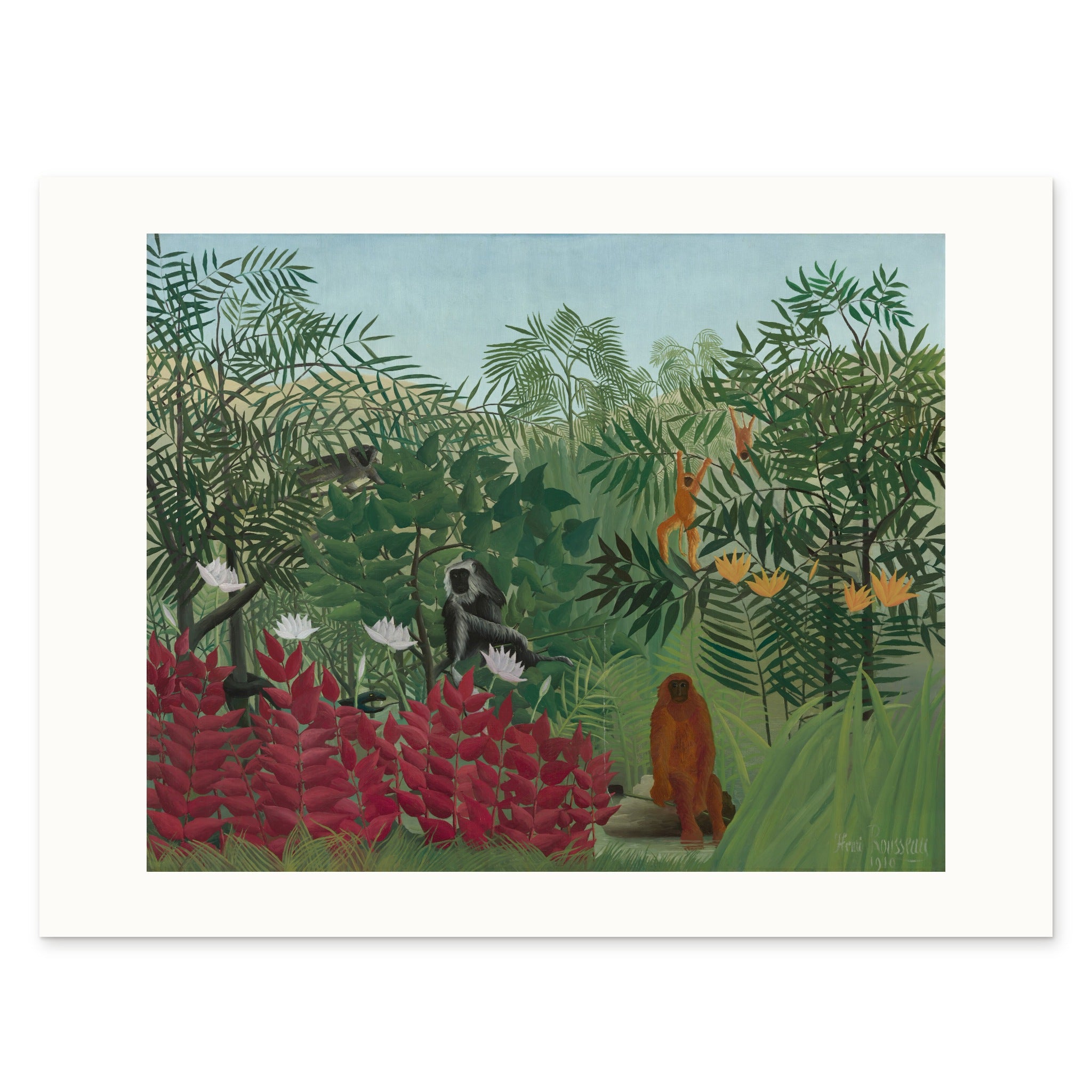 The 80 × 60 cm sheet flat, with its white border