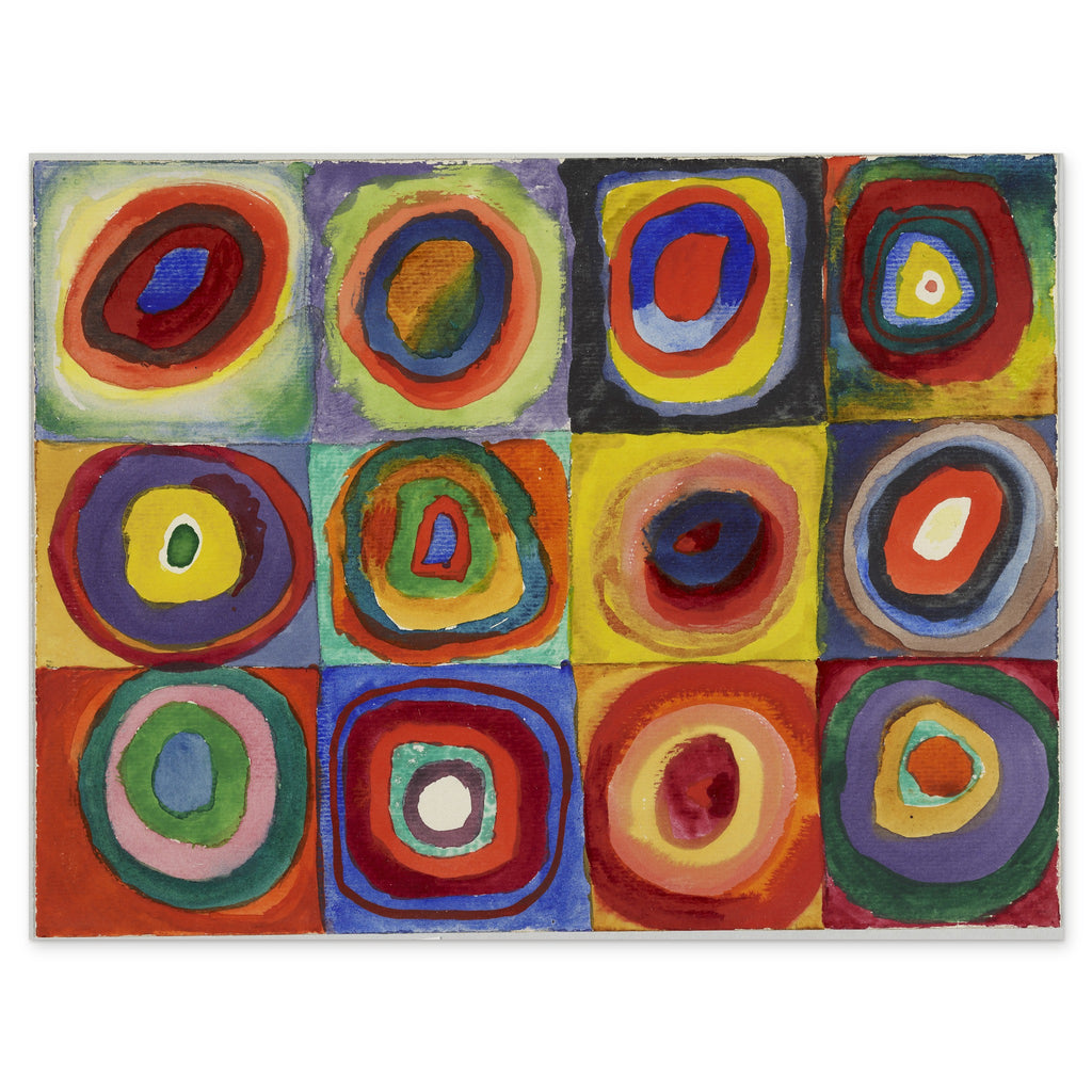 Kandinsky, Colour Study: Squares with Concentric Circles, 1913 — the full sheet