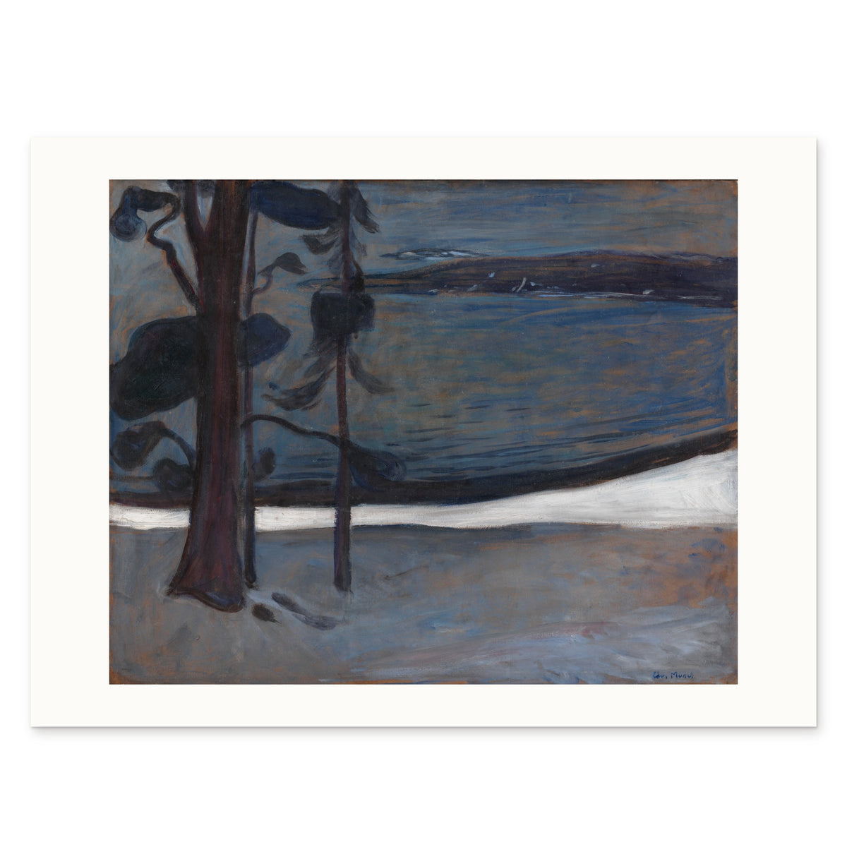 The 100 × 75 cm sheet, unframed, showing the white border