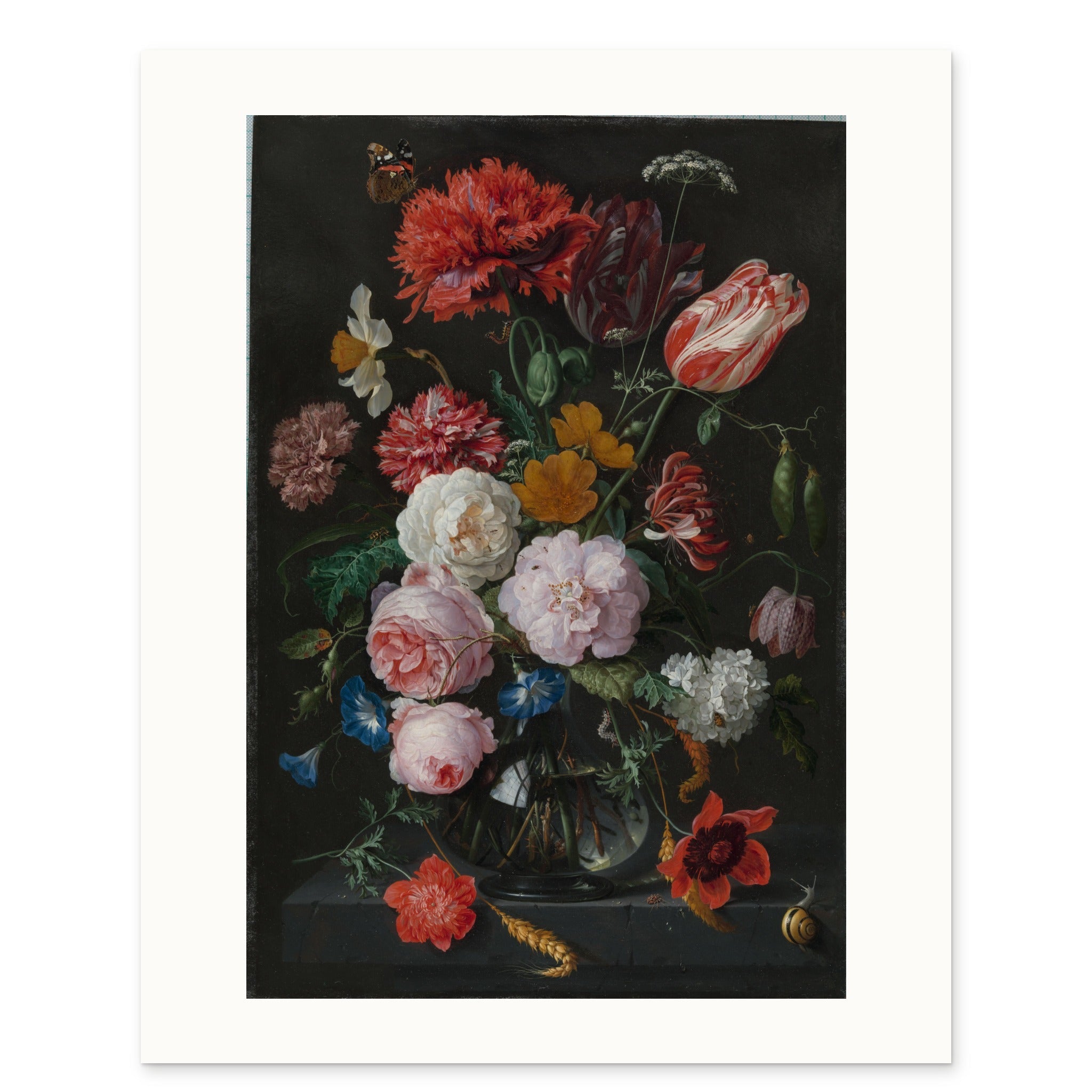 The 40 × 50 cm sheet: the painting reduced to 0.81×, 29.60 × 43.60 cm, with a white border