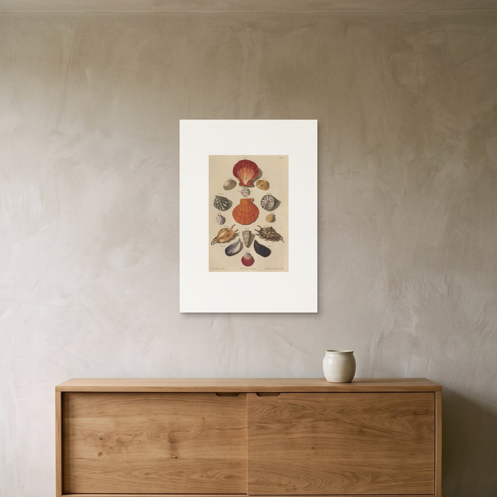 The 50 × 70 cm sheet hung above an oak sideboard