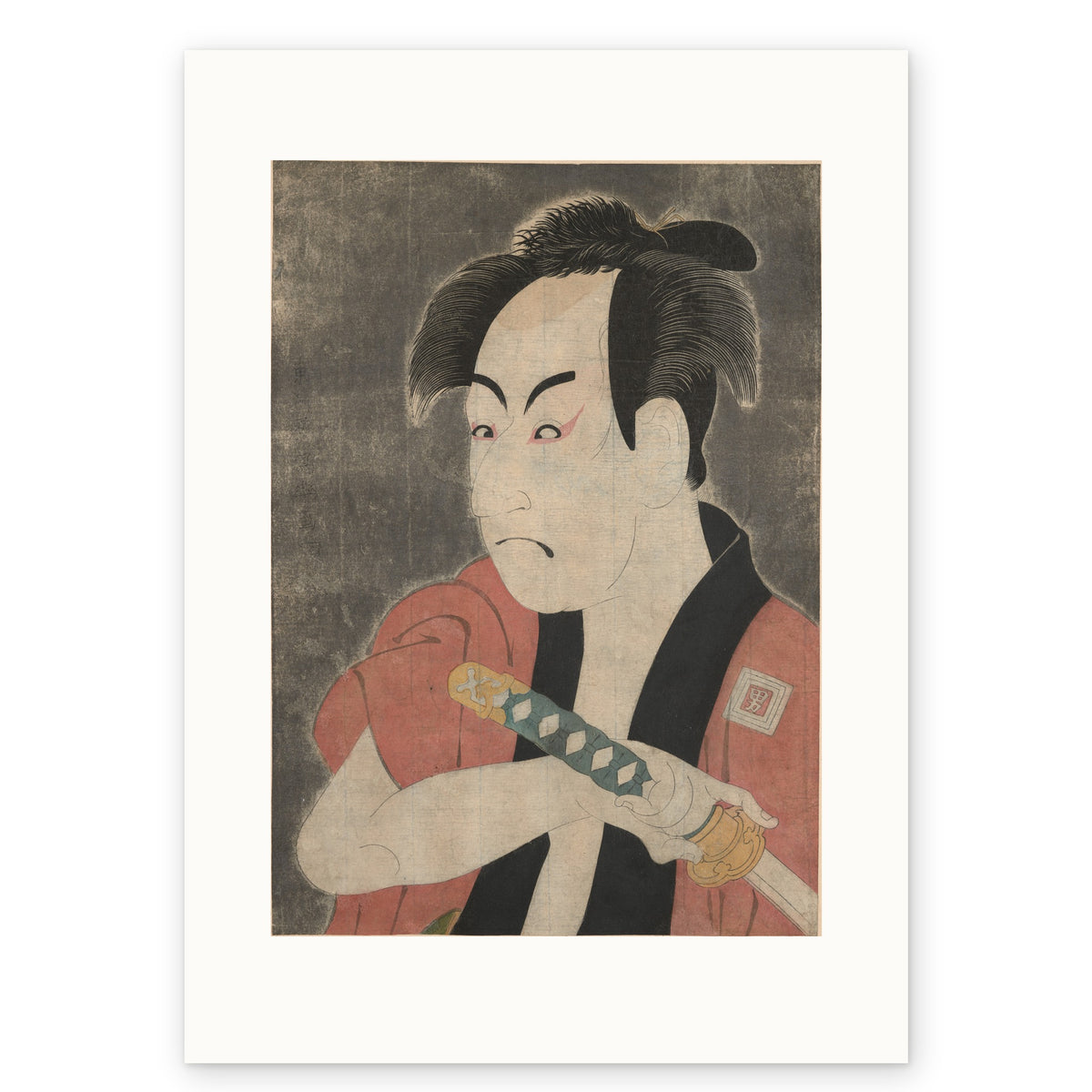 The 50 × 70 cm sheet, unframed, with its white border — the print enlarged 1.6×