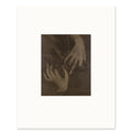 The 40 × 50 cm sheet as printed: Stieglitz's palladium print at original size, 20.30 × 25.12 cm, on white paper with 9.85 cm margins at the sides, 11.57 above and 13.31 below
