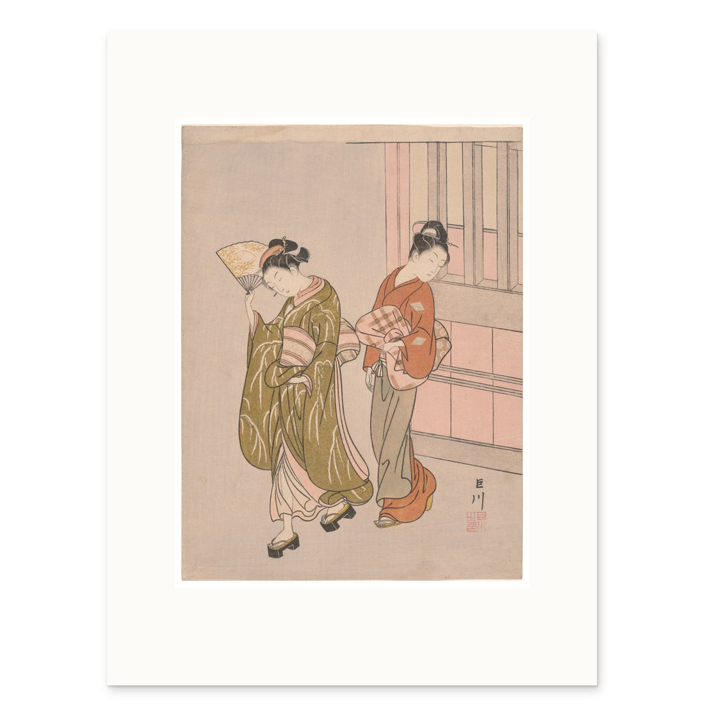 Harunobu, A Folding Fan: Clear Day as a 30 × 40 cm giclée print at original size, on white