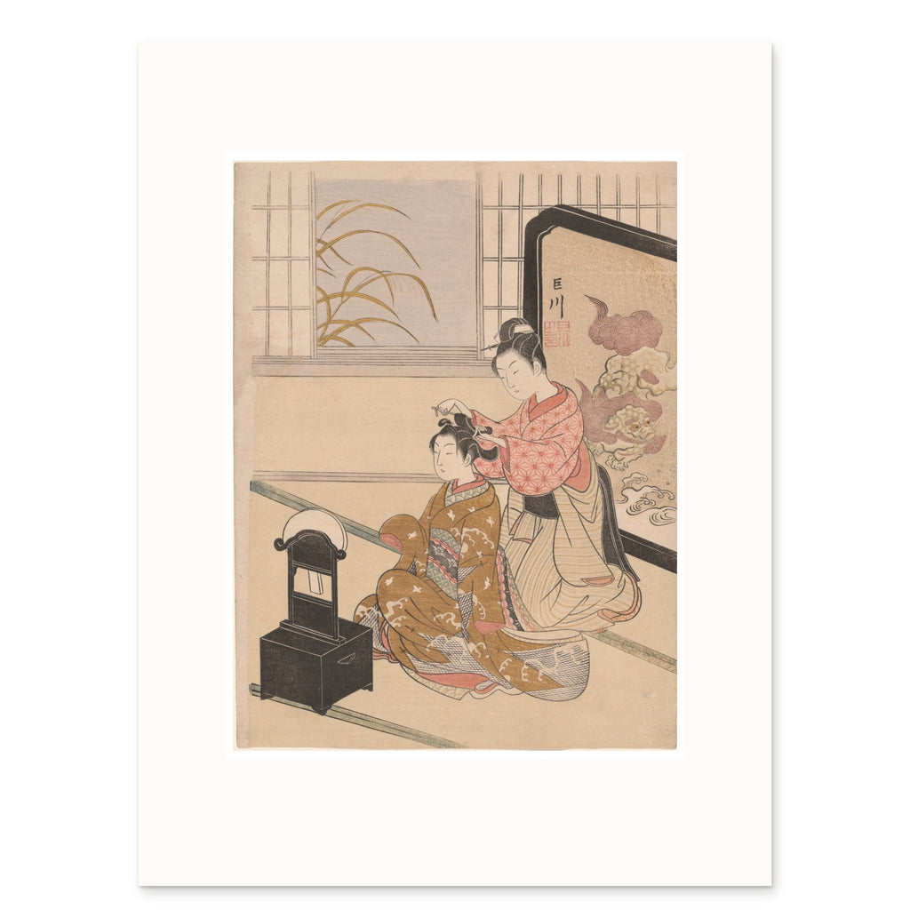 Harunobu, The Autumn Moon in the Mirror as a 30 × 40 cm giclée print at original size, on white