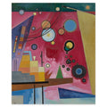 Wassily Kandinsky, Heavy Red, 1924 — the canvas reproduced whole: floating circles over a deep crimson field between yellow, violet and blue wedges
