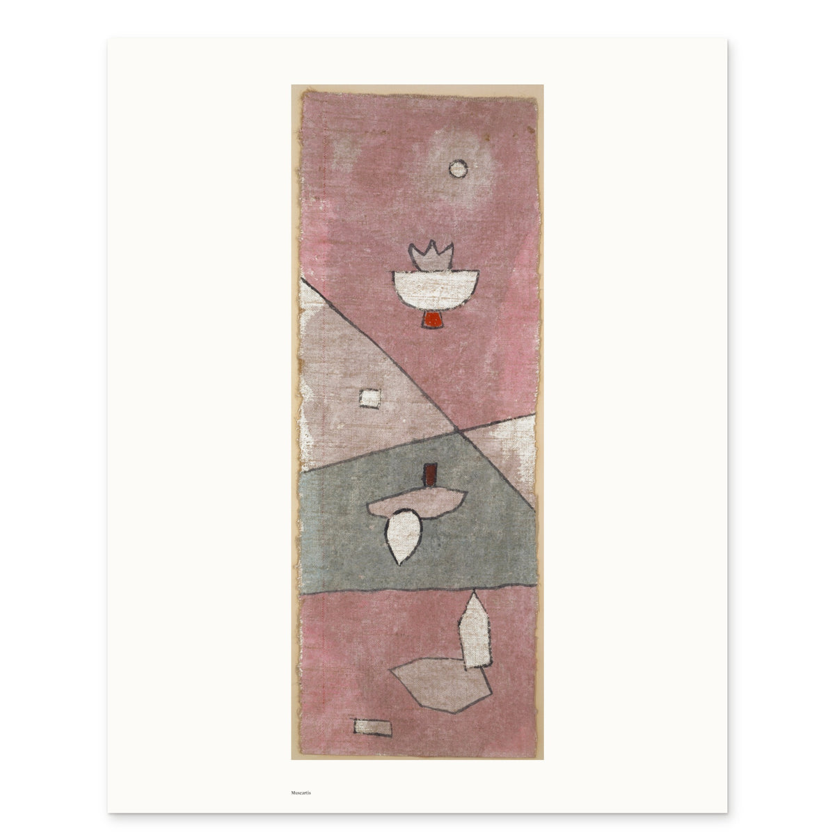 The 40 × 50 cm sheet as printed: Klee's Pflanzen-Analytisches 16.31 × 43.60 cm on white paper, 11.8 cm margins at the sides