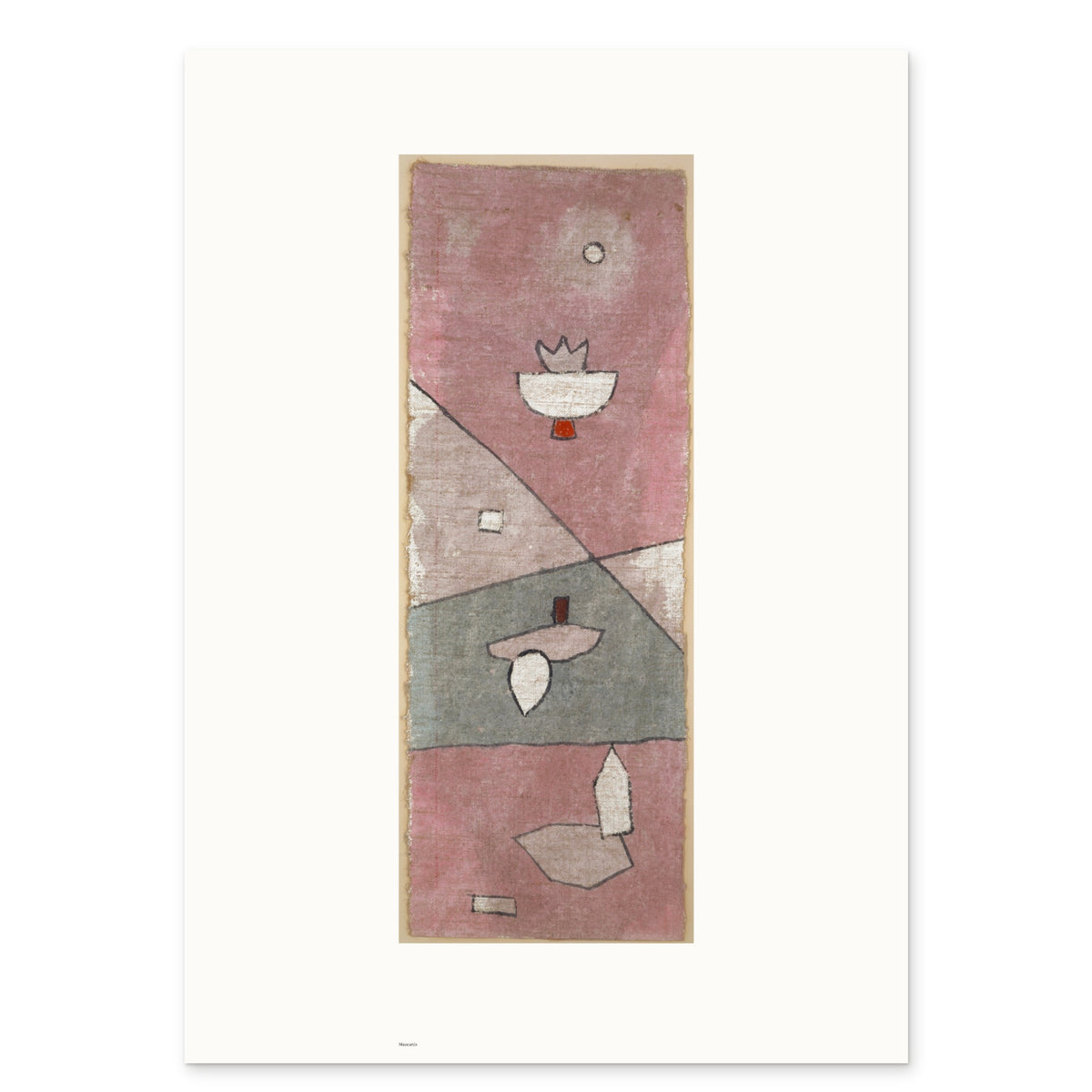 The 50 × 70 cm sheet as printed: Klee's Pflanzen-Analytisches at original size, 20.39 × 54.51 cm on white paper, 14.8 cm margins at the sides