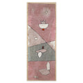 Paul Klee, Pflanzen-Analytisches (Vegetable-Analytic), 1932 — the narrow canvas reproduced whole with its frayed edges: plant signs on pink, mauve and grey-green bands