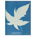 Anna Atkins and Anne Dixon, Aspidium trifoliatum, Jamaica, 1853 — a broad three-lobed fern leaf as a white silhouette on Prussian blue, with the handwritten species name
