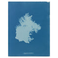 Anna Atkins, Zygnema curvatum, 1853 — the cyanotype leaf reproduced whole, a single luminous mass of freshwater alga on Prussian blue with her handwritten species name