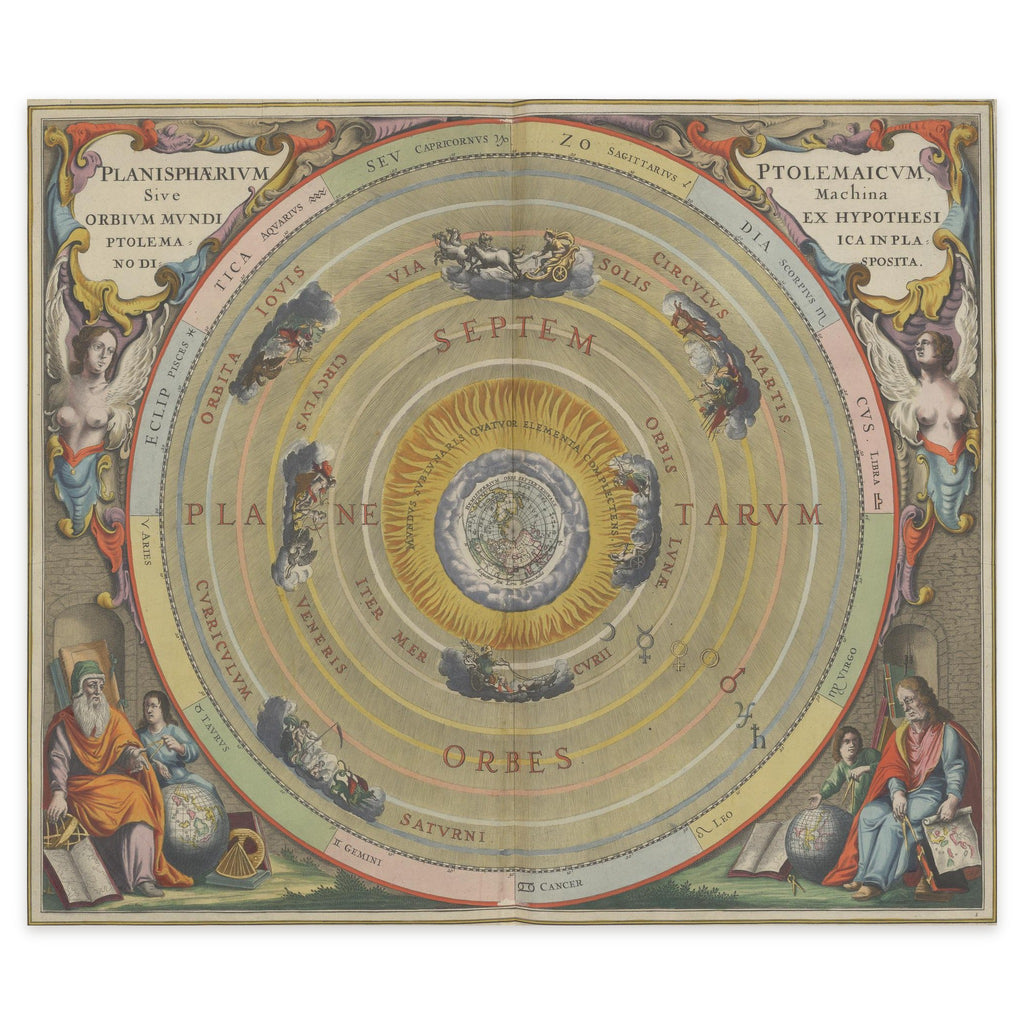 Andreas Cellarius, Planisphaerium Ptolemaicum, plate 1 of the Harmonia Macrocosmica, Amsterdam 1661 — the whole plate as printed