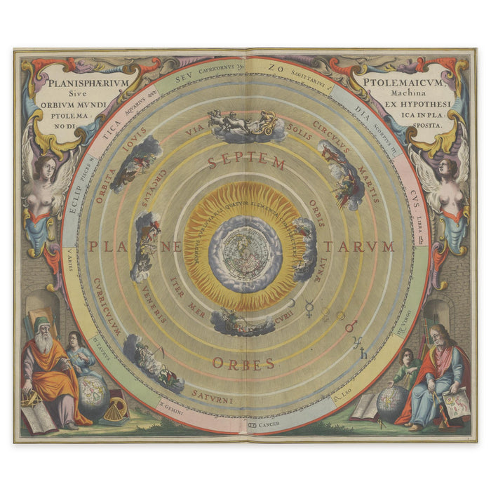Andreas Cellarius, Planisphaerium Ptolemaicum, plate 1 of the Harmonia Macrocosmica, Amsterdam 1661 — the whole plate as printed