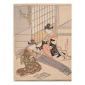Suzuki Harunobu, Descending Geese of the Koto Bridges, c. 1766 — colour woodblock print, Art Institute of Chicago