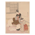 Suzuki Harunobu, Evening Snow on a Floss Shaper, c. 1766 — colour woodblock print, Art Institute of Chicago