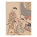 Suzuki Harunobu, Night Rain of the Tea Stand, c. 1766 — colour woodblock print, Art Institute of Chicago