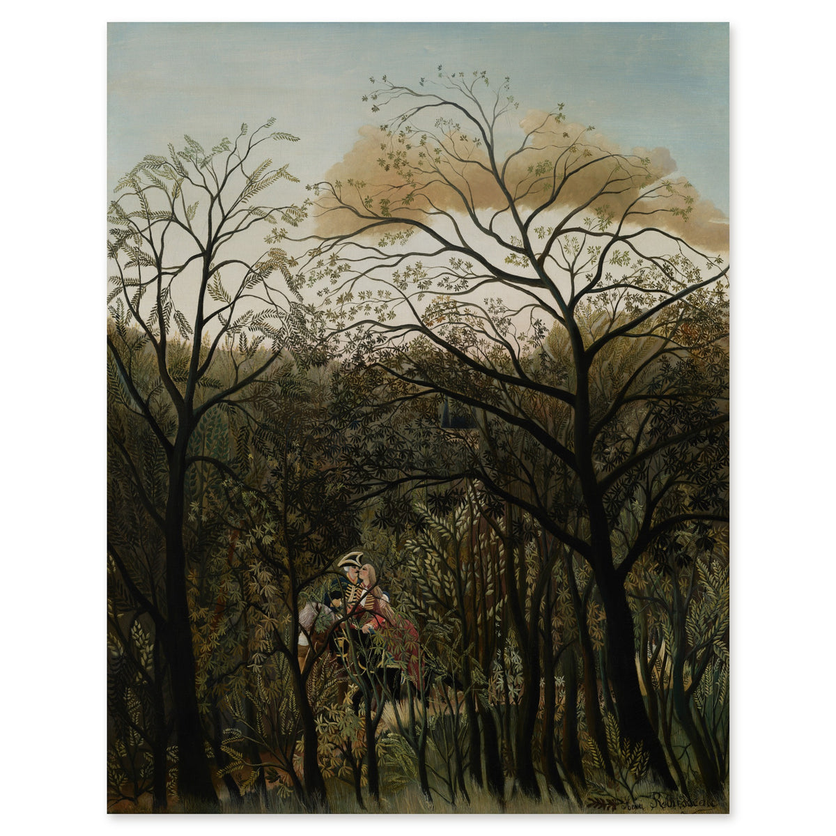 Henri Rousseau, Rendezvous in the Forest, 1889 — the whole canvas, reproduced edge to edge