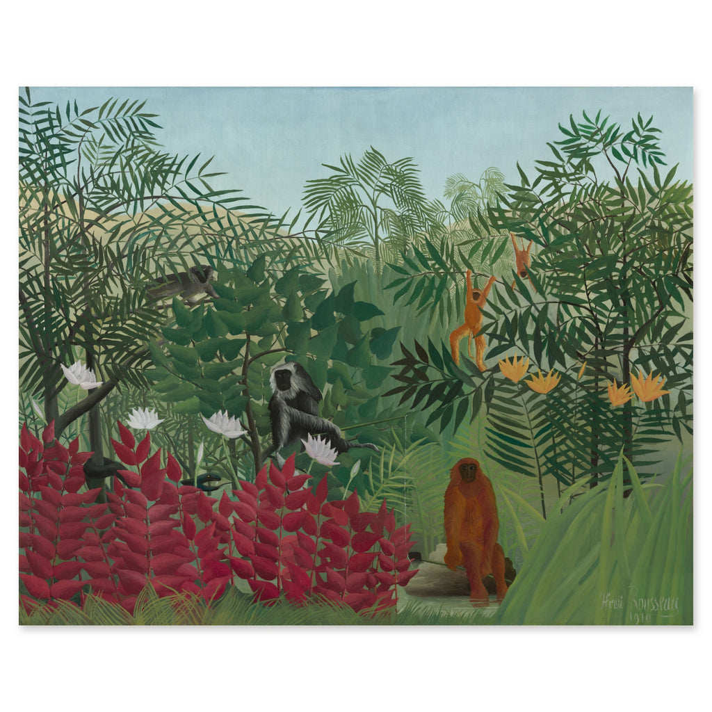 Henri Rousseau, Tropical Forest with Monkeys, 1910 — the whole canvas, reproduced edge to edge