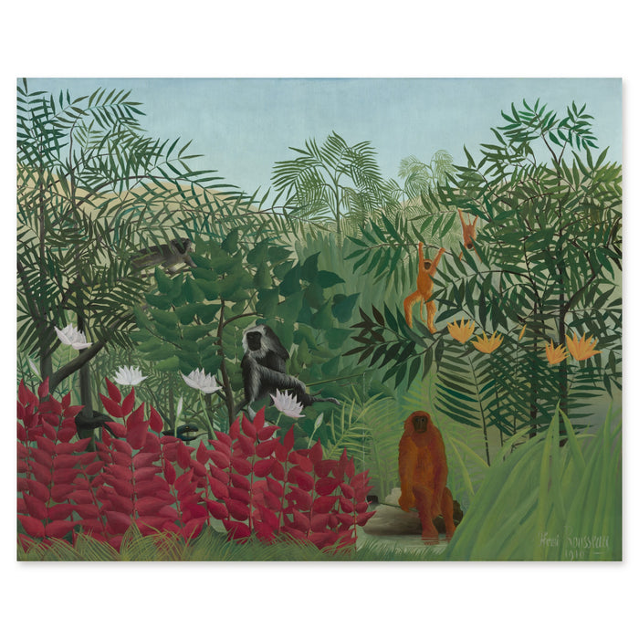 Henri Rousseau, Tropical Forest with Monkeys, 1910 — the whole canvas, reproduced edge to edge