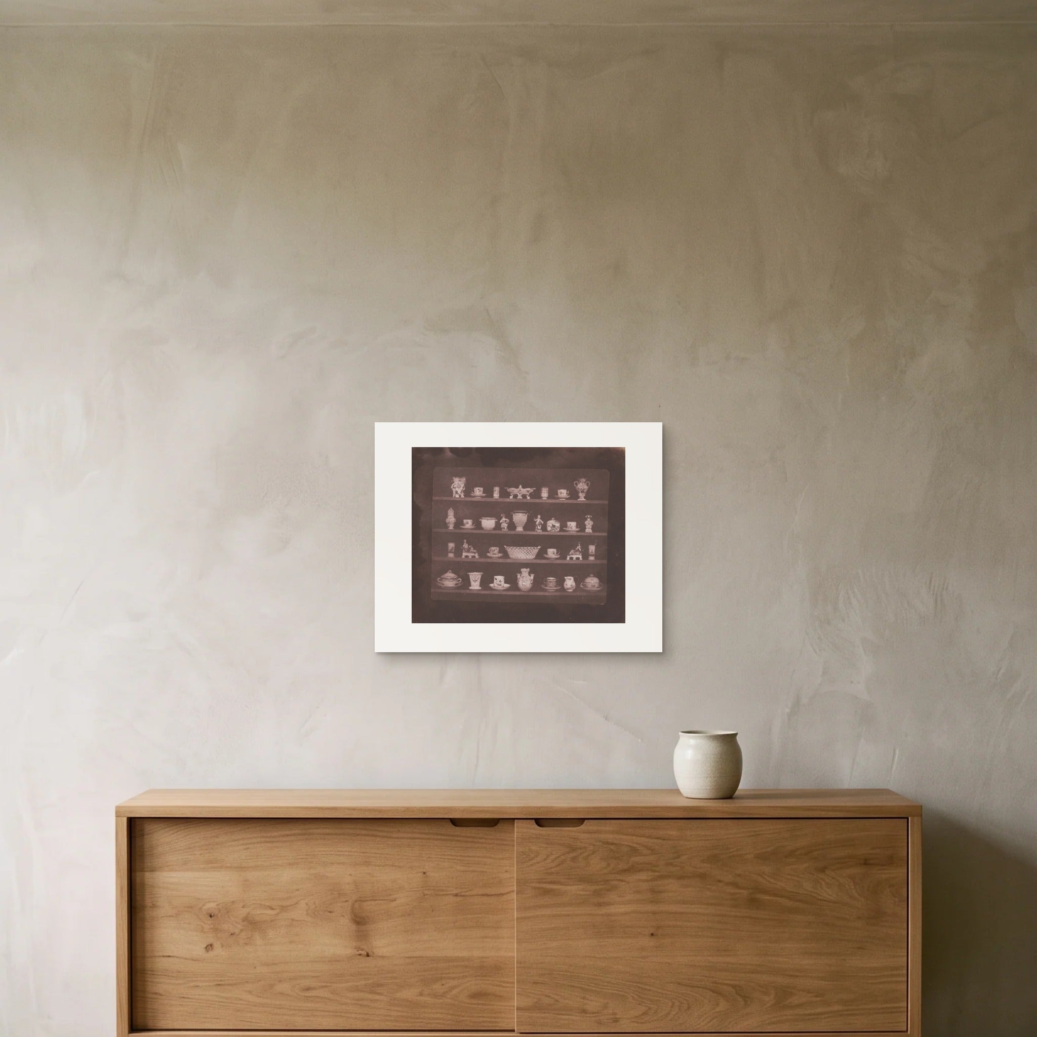 Talbot, Articles of China — the 50 × 40 cm print hung above an oak sideboard