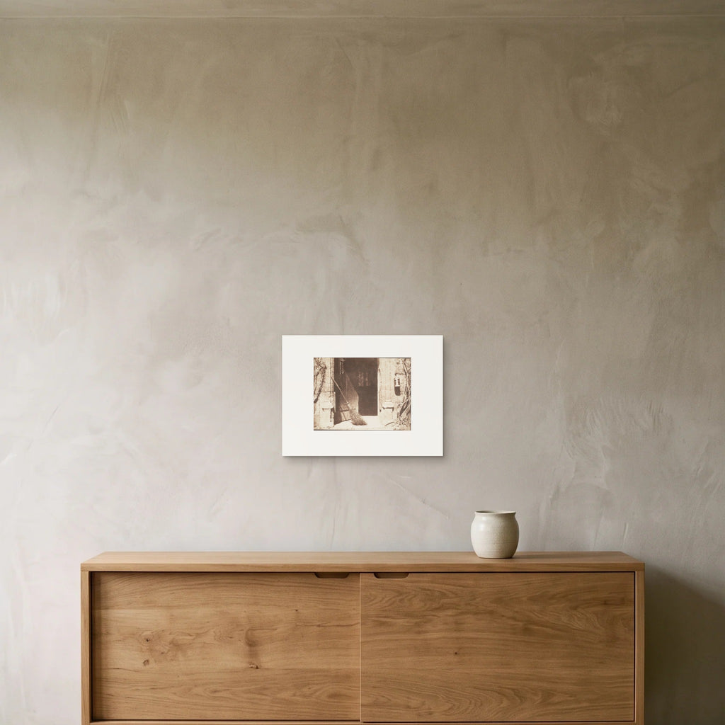 Talbot, The Open Door — the 40 × 30 cm print hung above an oak sideboard