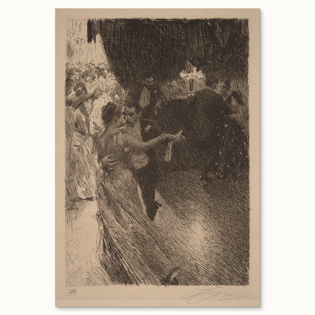 Anders Zorn, The Waltz, 1891, etching, complete sheet as digitized (uncropped), shown on white