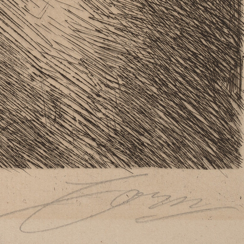 Anders Zorn's pencil signature in the lower right margin of the sheet